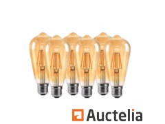 100 x Filament lamp Amber ST64-Dimbaar-LED 6W 2700K Warm wit-E27 fitting