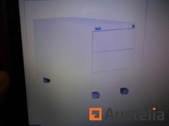 2 wheeled cabinets with 3 drawers STIER (79 cm deep)