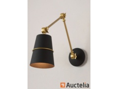 6 x Black and Gold design wall lamp (7092)