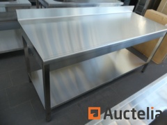 Worktable stainless steel with CLERINOX backsplash