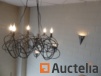 Wrought iron chandelier and appliques