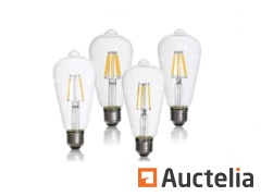 25 x E27 - ST64 - Filament lampe 6W LED