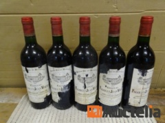 5 flessen de Bordeau Saint-Emilion Grand Cru Château Basle en Jean Voisin 1987